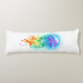 Rainbow-Qualle Seitenschläferkissen (Vorderseite)