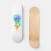 Rainbow-Qualle Skateboard (Vorderseite)