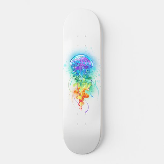 Rainbow-Qualle Skateboard (Vorderseite)