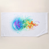 Rainbow-Qualle Strandtuch (Vorderseite)