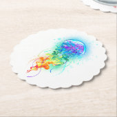 Rainbow-Qualle Untersetzer (angewinkelt)