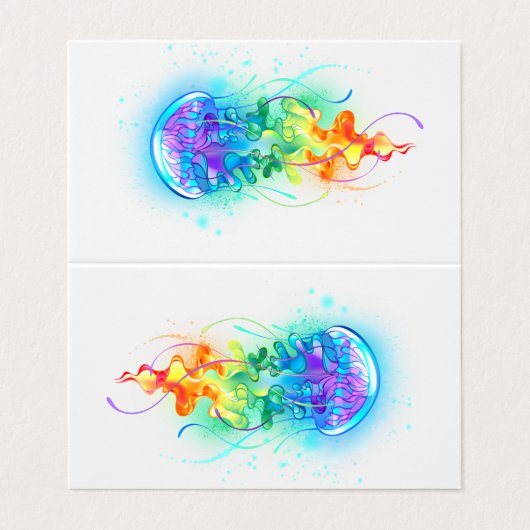 Rainbow-Qualle Visitenkarten (Außenseite Aufgefaltet)