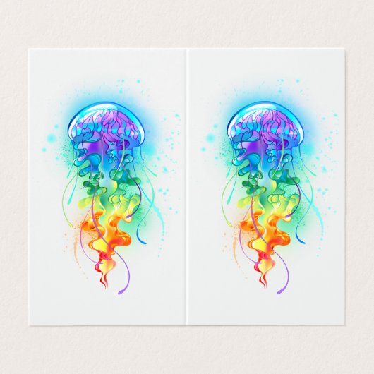 Rainbow-Qualle Visitenkarten (Außenseite Aufgefaltet)