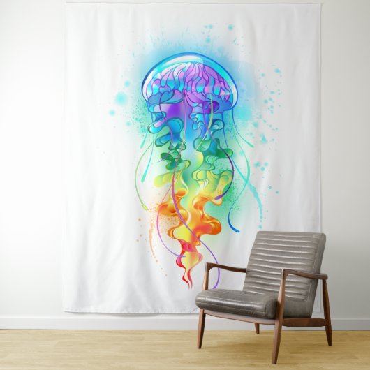 Rainbow-Qualle Wandteppich (Beispiel)