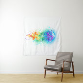 Rainbow-Qualle Wandteppich (Beispiel (Horizontal))