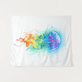 Rainbow-Qualle Wandteppich (Vorderseite (Horizontal))