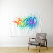 Rainbow-Qualle Wandteppich (Beispiel (Horizontal))