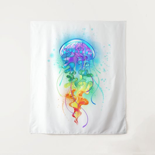 Rainbow-Qualle Wandteppich (Vorderseite)