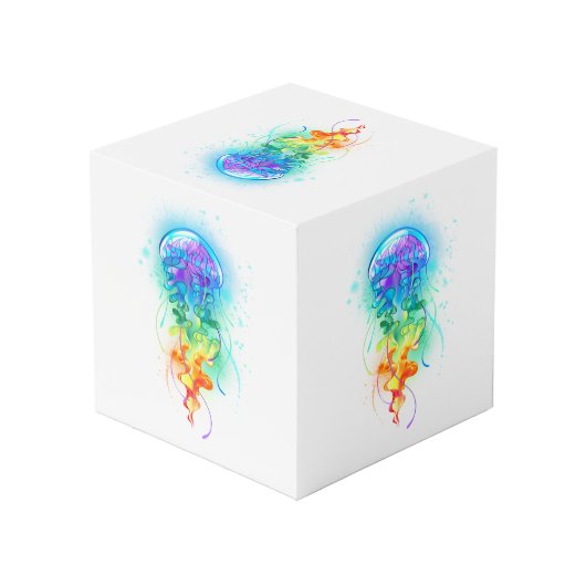 Rainbow-Qualle Würfel (Rückseite Schrägansicht)