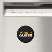 Rainbow Que Crown mit Flag und Schmetterlingen Magnet (In Situ (Geschirrspüler))