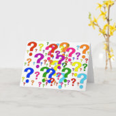 Rainbow Question Marks Karte (Gelbe Blume)
