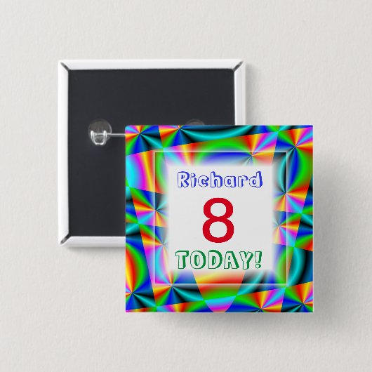 Rainbow Quilt Anpassbares Alter Button (Vorne & Hinten)