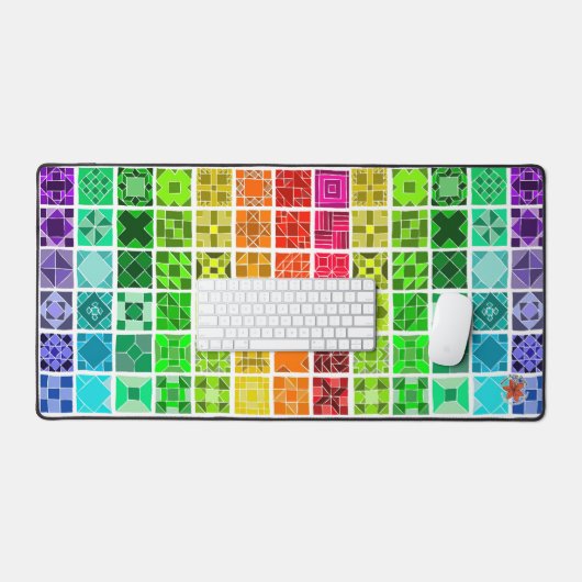 Rainbow Quilt Desk Mat Schreibtischunterlage (Tastatur & Maus)
