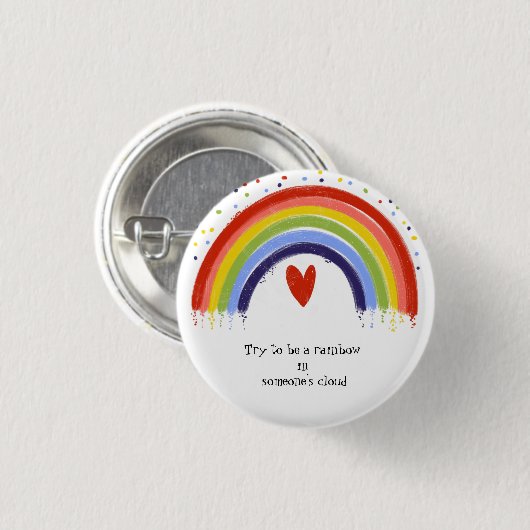 RAINBOW QUOTE HEALTH BUTTON (Vorne & Hinten)