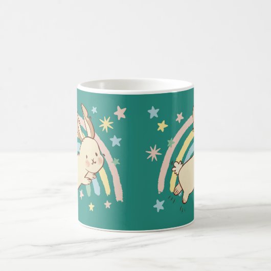 Rainbow Rabbit Coffee Tasse (Mittel)