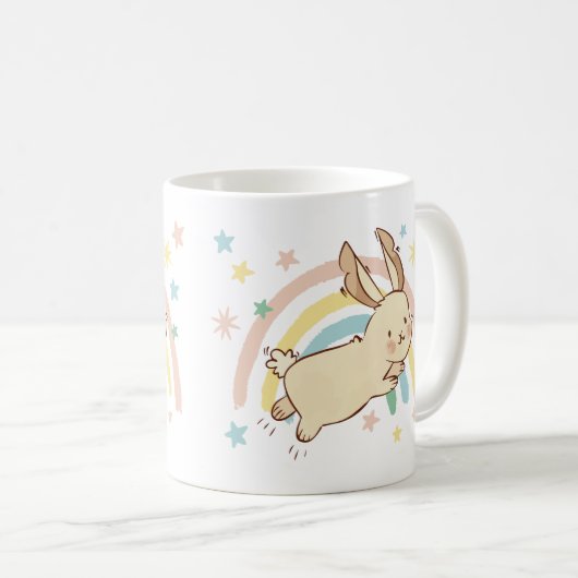 Rainbow Rabbit Kaffeetasse (VorderseiteRechts)