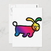 Rainbow Rabbit Postkarte (Vorne/Hinten)