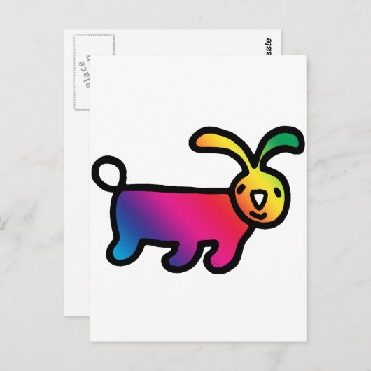 Rainbow Rabbit Postkarte (Vorne/Hinten)