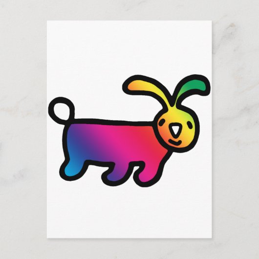 Rainbow Rabbit Postkarte (Vorderseite)
