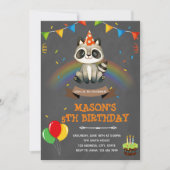 Rainbow-Raccoon-Geburtstag Einladung (Vorderseite)