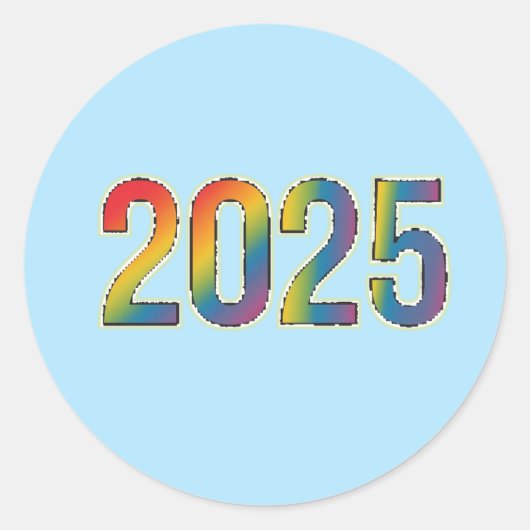 Rainbow Radiance: 2025 Edition Runder Aufkleber (Vorderseite)