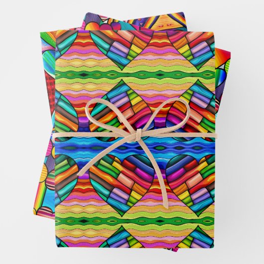 Rainbow Radiance: Lebhaft Geschenkpapier Set (Beispiel)