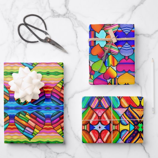 Rainbow Radiance: Lebhaft Geschenkpapier Set (Vorderseite)