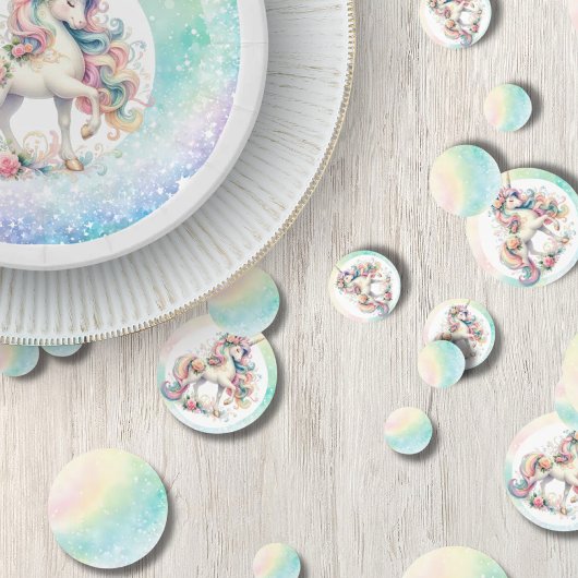 Rainbow Radiant Pastel Unicorn Party Konfetti