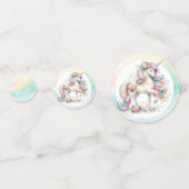 Rainbow Radiant Pastel Unicorn Party Konfetti (Vorderseiten)