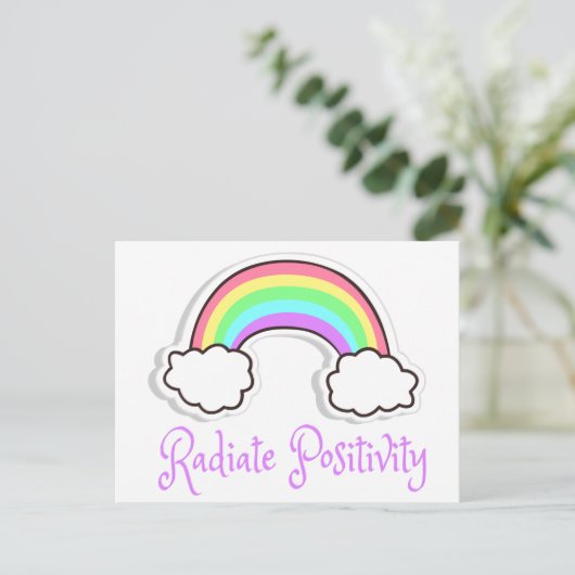 Rainbow Radiate Positivity, Positive mindset Postkarte (Stehend Vorderseite)