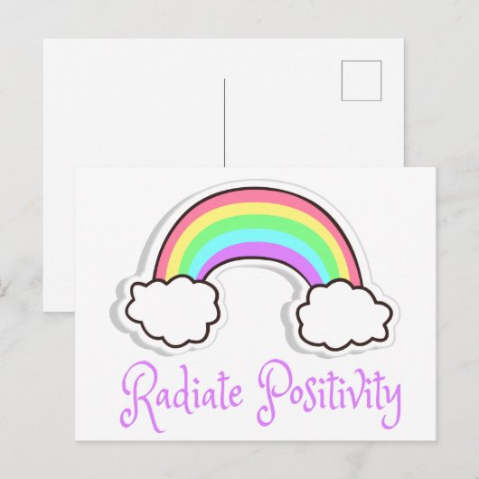 Rainbow Radiate Positivity, Positive mindset Postkarte (Vorne/Hinten)
