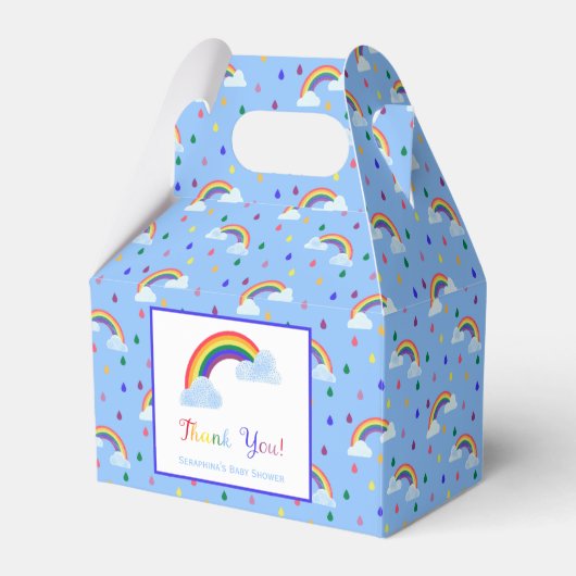 Rainbow Rain Drop Sprinkles Babydusche Geschenkschachtel (Vorderseite)