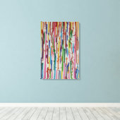 Rainbow Rain Paint Tropfen Leinwanddruck (Insitu (Holzboden))
