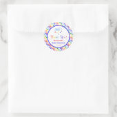 Rainbow Rain Storm Clouds Kinderdusche Danke Runder Aufkleber (Tasche)