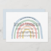 Rainbow Rainbow 5. Geburtstag Einladung (Vorne/Hinten)