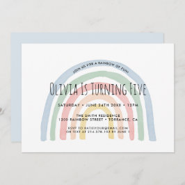 Rainbow Rainbow 5. Geburtstag Einladung