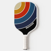 Rainbow-Rainbow-Circle Streifen mit Name Pickleball Schläger (Rückseite)
