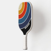Rainbow-Rainbow-Circle Streifen mit Name Pickleball Schläger (Links)