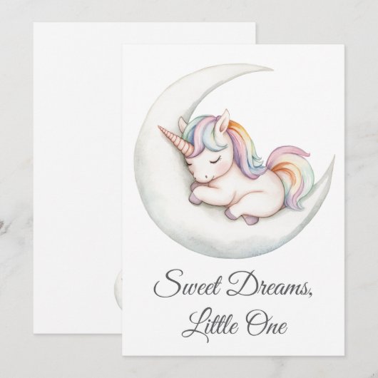 Rainbow Rainbow Crescent Moon Einladung (Vorne/Hinten)