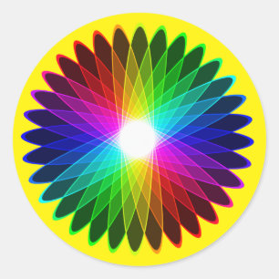 Rainbow Rainbow Hypnotic Halo Runder Aufkleber