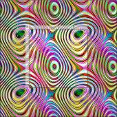 Rainbow-Rainbow-Rundquadratmuster Stoff (Kachel)