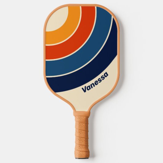 Rainbow-Rainbow-Streifen mit Namen Pickleball Schläger (Vorderseite)