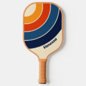 Rainbow-Rainbow-Streifen mit Namen Pickleball Schläger (Rückseite)