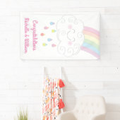 Rainbow Raindrop Kinderdusche Sprinkle Banner (Insitu)