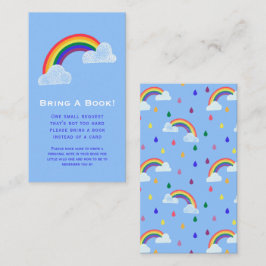 Rainbow Raindrops Baby Shower Book Request Enclosu Begleitkarte