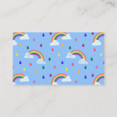 Rainbow Raindrops Baby Shower Diaper Raffle Ticket Begleitkarte (Rückseite)