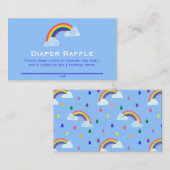 Rainbow Raindrops Baby Shower Diaper Raffle Ticket Begleitkarte (Vorne/Hinten)