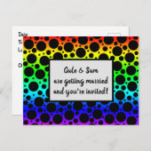 Rainbow Random Polka Dots Einladungspostkarte (Vorne/Hinten)