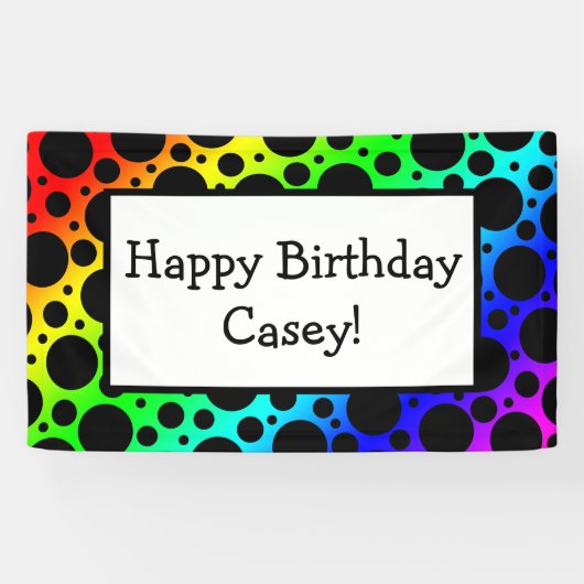 Rainbow Random Polka Dots (individuell einstellbar Banner (Horizontal)