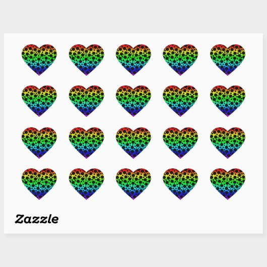 Rainbow Random Polka Dots Stickers Labels (Blatt)